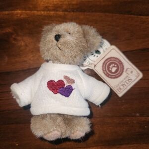 Boyd's Bear Mini White Sweater Bear 4” Mini "Lottsa Luv" Sweater #82034 NWT